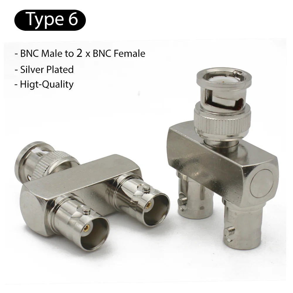 BNC Connector Q9  BNC To BNC Male Female RF adapter  Right Angle Tee Type 3way 4way Splitter 2x Double Male Female 3+4Types
