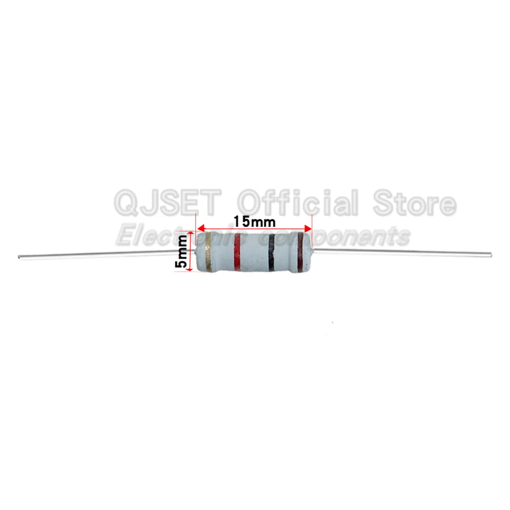 200pcs 2W Carbon Film Resistors 5% 4 Color Ring Resistors 10 47 100 470 Ohm 1K 4.7K 10K 47K 51k 100k 200k 470k 510k 910k 1M Ohm