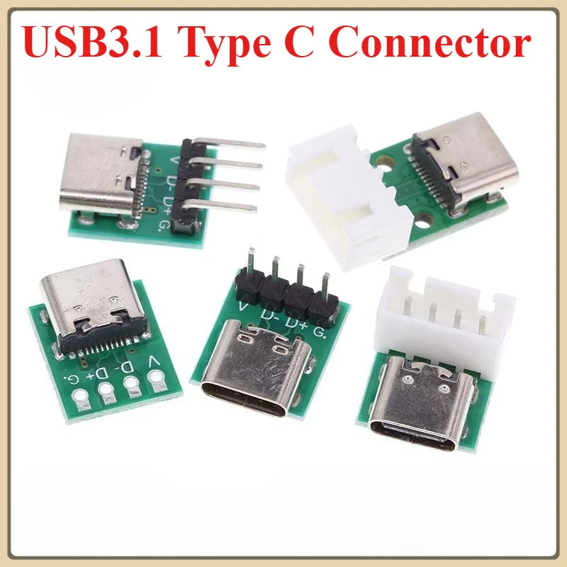 1/5/10Pcs TYPE C USB 3.1 Type C Connector 16 Pin Test PCB Board Plate Adapter Socket For Data Line Wire Cable Transfer