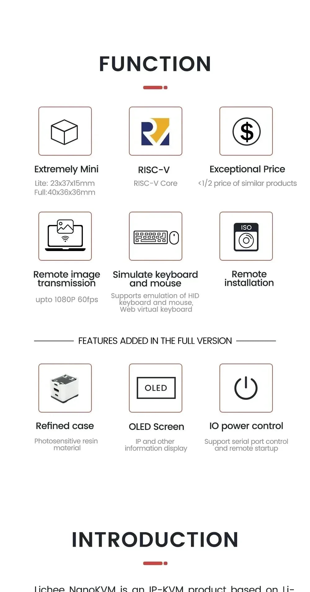 NanoKVM Series Sipeed Options Nano KVM-Lite/FULL/USB PCIe Nano RISC-V Mini Remote Power/OS Control For Raspberry Pi