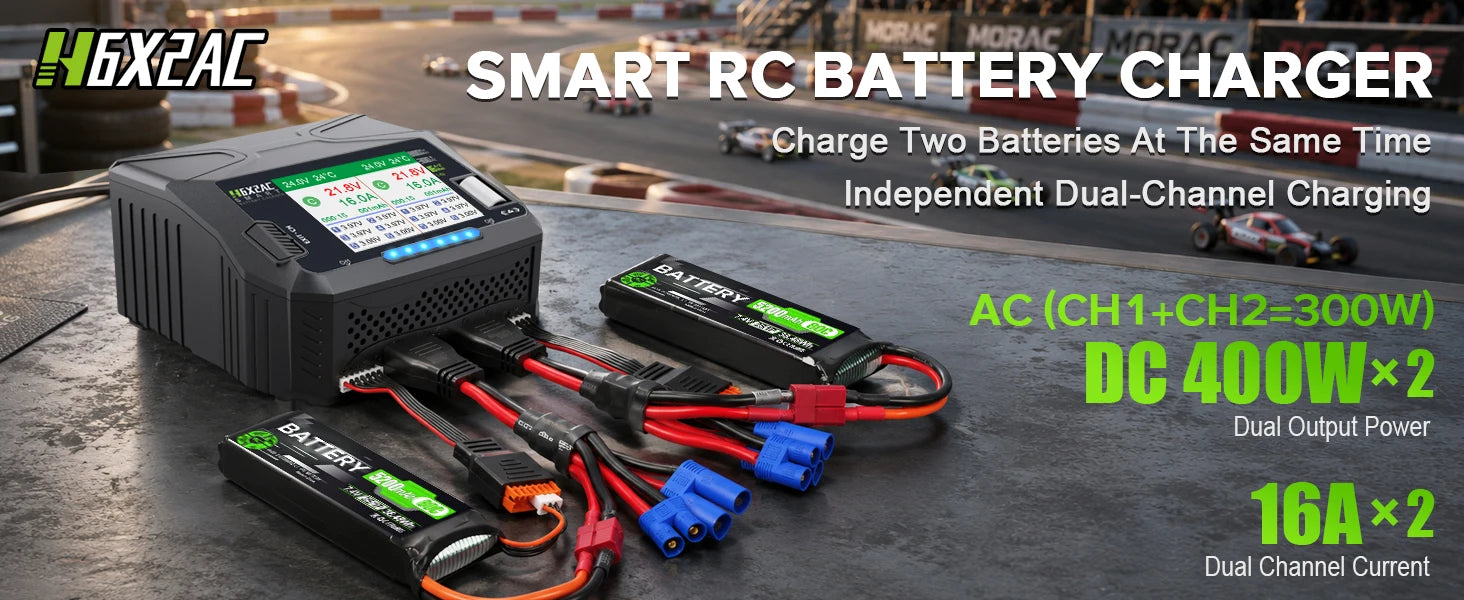HTRC 400W/240W RC Charger  Dual Channel AC DC Charger Discharger for LiPo LiHV LiFe Lilon NiCd NiMh Pb Battery Balance Charger