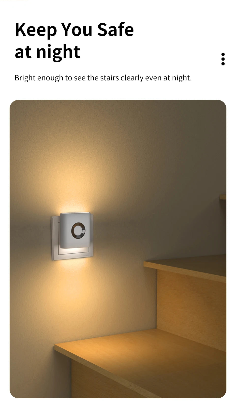 LED Cabinet Light 220V EU Plug in LED Light Lamp Motion Sensor for Stairs Bedside Steps Closet Decor Accent Up/Down Shine 3000K