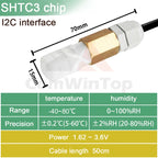 SHT20 SHT30 SHTC3 SHT35 I2C Temperature Humidity Sensor Probe
