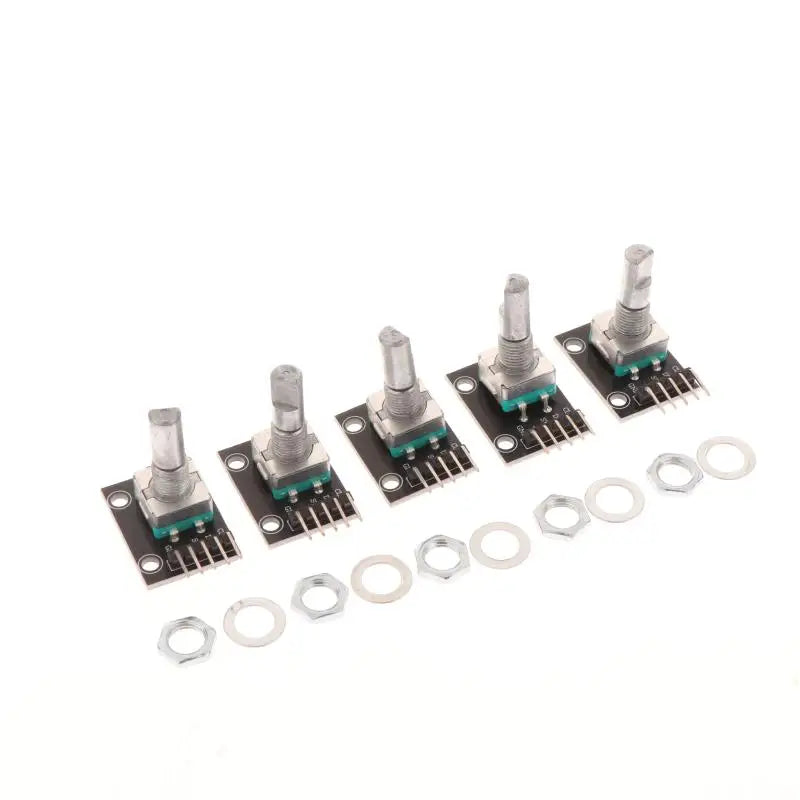 2/5Pcs 360 Degree Rotary Encoder Module KY-040 Brick Sensor Development Board With Knob Cap Potentiometer
