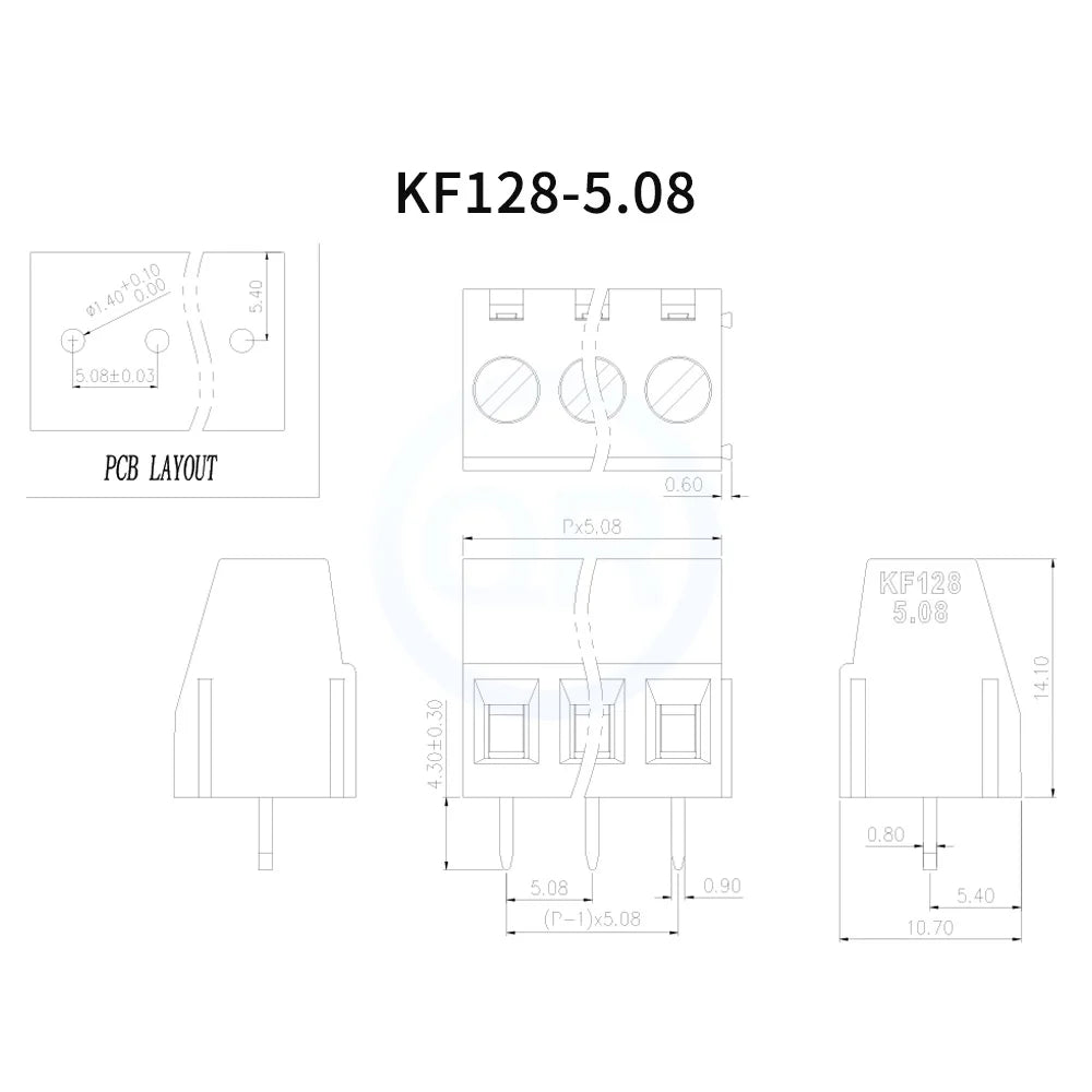 (10 pcs) KF128 5.0mm 5.08mm Straight Plug 300V 10A 5.0 / 5.08 Pitch Screw Type PCB Terminal Block Splicable 2-3Pin JM128