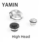 5pcs 12/16/19/22/25/30mm Ultra Short Electric Waterproof Power Reset Momentary Pressure Mini Push Button Switch Silver Black
