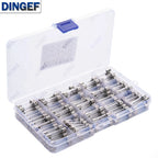 150PCS 15Values 6*30 Glass Tube Fuses Car Glass Tube Fuses Assorted Kit 6X30 with Box fusiveis 0.1A-30A Household Fuses