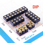 5Pcs Target PAD Connector 2.54 Grid 4 6 8 10 12 14 16 20 Pole Female Spring Pogo Pin Header Socket Power Charge DIP SMD Dual Row