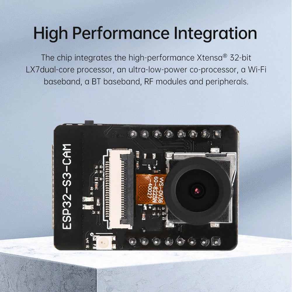 ESP32-S3-CAM WiFi Bluetooth Development Board Module Featuring the ESP32-S3-WROOM-1 N16R8 Module