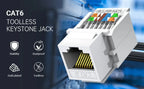 10Pcs RJ45 Network Module CAT6 Cable Patch Panel Network Socket Comprehensive Wiring CAT6 Crystal Head Network Cable Patch Panel