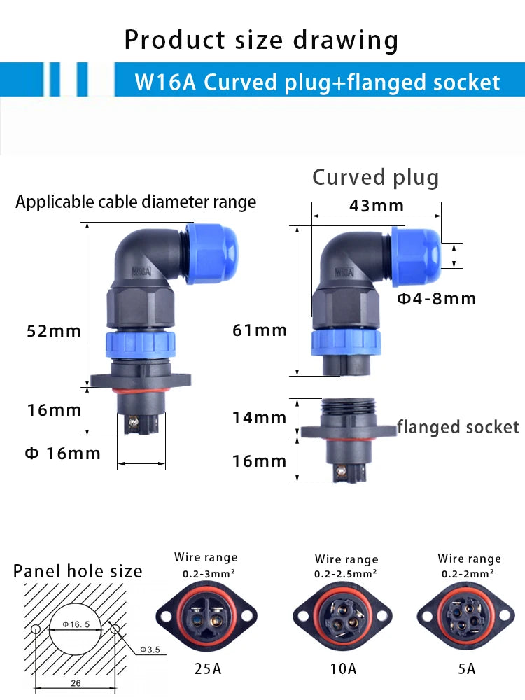 IP68 Waterproof Male Female Electrical Connector LD Series2/3/4/5/6/7/9-Pin Panel-Mount Screw Wire Cable Aviation Plug Connector