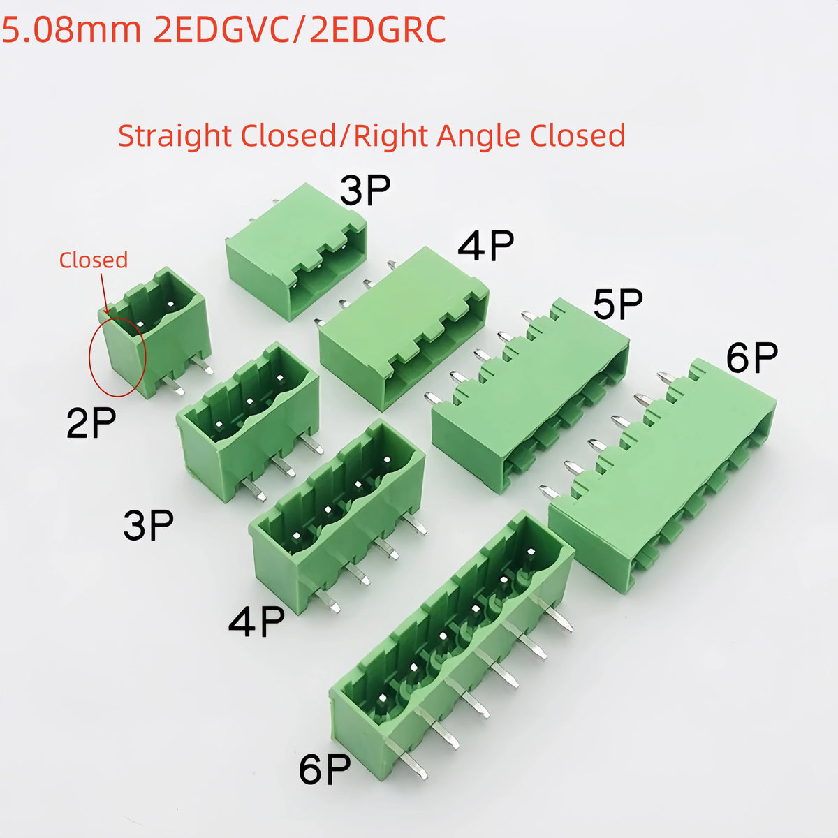 10PCS KF2EDGK 5.08 2EDG PCB 2PIN~12PIN Straight/Curved Needle Connector Plug-In Terminal Block 5.08MM Phoenix Contact Degson