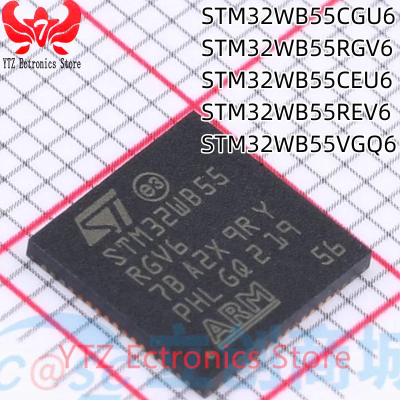 100%New&Original STM32WB55CGU6 STM32WB55RGV6 STM32WB55CEU6 STM32WB55REV6 STM32WB55VGQ6 MCU ARM Microcontroller