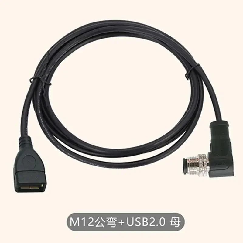 M12 to USB Cable Connector 4Pin 5 Pin A/D/B Code to USB Scanner Cable Industrial Camera USB to M12 Male Female Extension Line