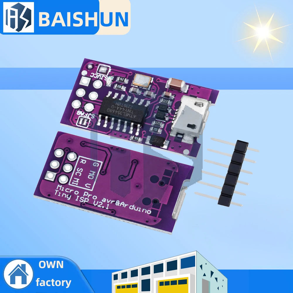 Micro USB Tiny AVR ISP ATtiny44 ATTiny45 ATTiny85 USBTinyISP Programmer Module  IDE Bootloader ISP Microcontroller 5V