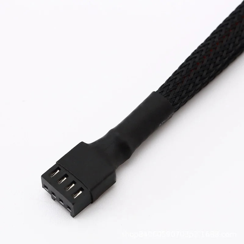 4 Pin Pwm Fan Cable 1 To 1/ 2/3/4 Ways Splitter Black Sleeved 27cm Extension Cable Connector PWM Extension Cables