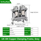 UK 2.5 Terminal Block UK2.5B Screw Connection Connect Strip 2.5B/3N/5N/6N/10N  2.5mm² Cable Electrical Din Rail Wire Connector