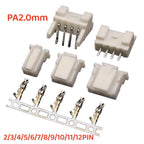 10 sets JST PAP-V-S PA PA2.0mm pitch Connector  Straight/Curved Needle  Housing Socket Terminals 2P3P4P5P6P7P8P9P10P11P12PIN