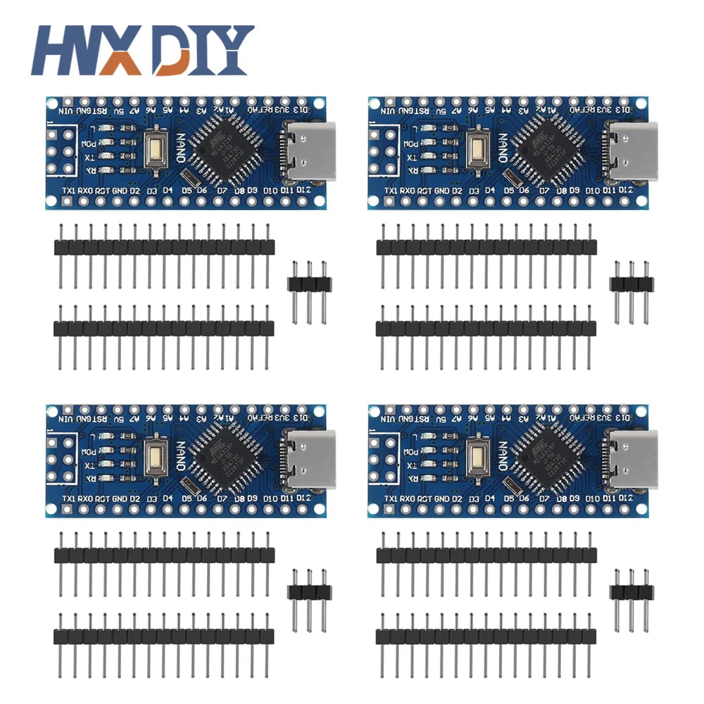 4PCS Mini / Type-C / Micro USB Nano 3.0 Atmega328P Controller Compatible Board for arduino CH340 USB driver 16Mhz ATMEGA328P