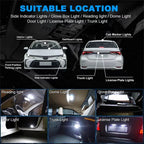 2/10 PCS Super Bright T10 W5W LED Bulbs Canbus 12/24V 7000K White Car Interior Dome Maps Trunk License Plate Wedge Side Lights