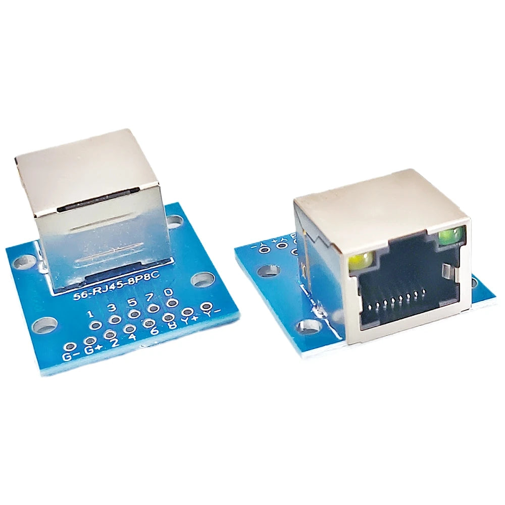 RJ45 Network Port Test Board with LED Indicator Horizontal 8P Female Socket Adapter Circuit Board for Network Troubleshooting