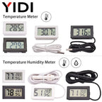 LCD Digital Indoor Outdoor Thermometer Thermo Hygrometer Probe Tester Incubator Aquarium Temperature Humidity Meter Sensor Gauge