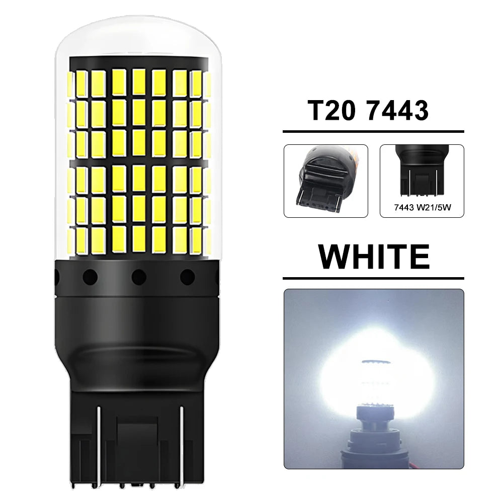 2-8 PCS CANBUS T20 7443 P21W PY21W 1156 BA15S BAU15S LED Bulb For 6500K White Car Turn Signal Tail Reverse Lights 2000LM 12V 24V