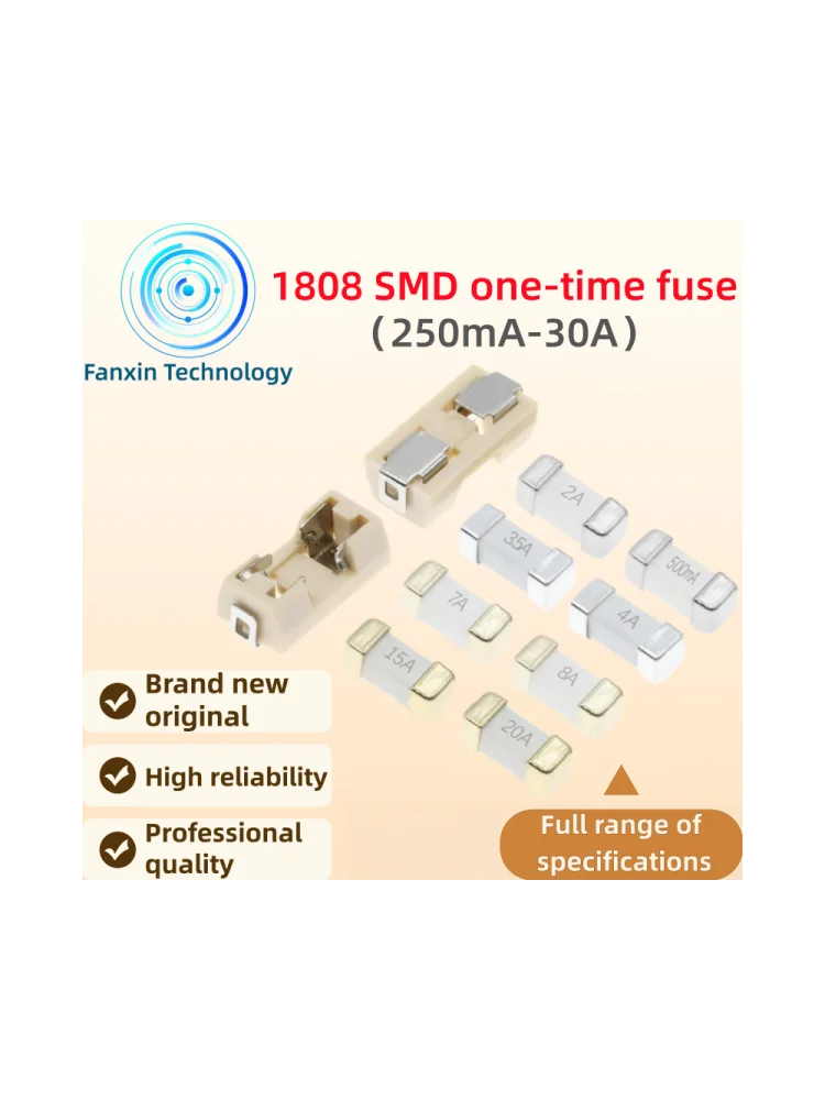 10PCS,1808 125V 250V AC 0451 SMD Fast Blow Fuse 0.5A 0.75A 1A 2A 3A 4A 5A 6.3A 8A 10A 12A 15A 500MA 750MA 2410 ultra-rapid Fuses