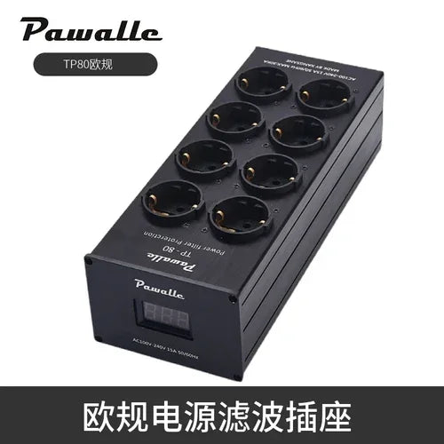 Tp80 Power Filter Socket Noise Reduction Overload Protection Voltage Display Function Audio Amplifier European Plug Board