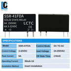 SSR Solid State Relays DC to DC Slim Relay Module 3-32VDC 6A Mini Relay Non-contact DIN Rail Relay SSR-41FDD
