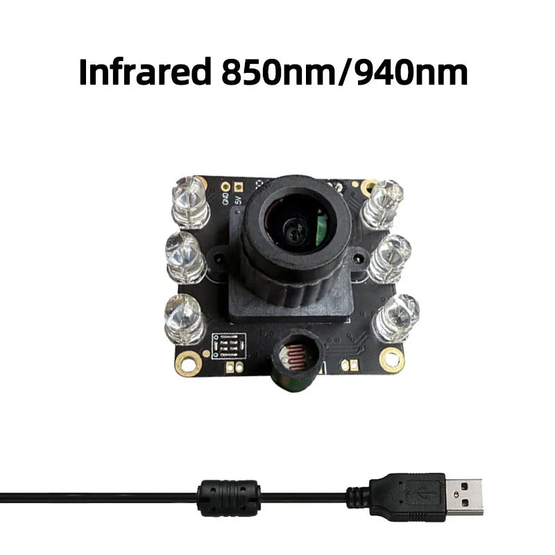 2MP Night Vision USB IR Camera Module 720P 1080P 30FPS  Infrared 850nm 940nm mini Wide angle camera for windows liunx Android