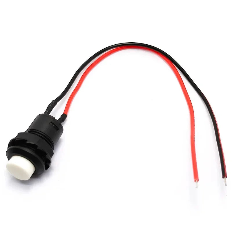 5/20/100PCS Latching/Momentary 12MM Round  Push Button Switch With Cable 20CM Self-Locking DS-428/427 Self-Resetting