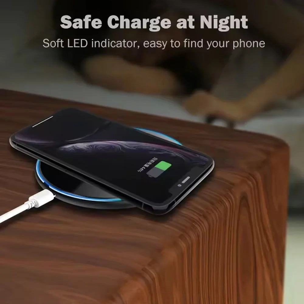 30W Wireless Charger For iPhone 14 15 16 17 Pro Xs Max Mini X Xr Induction Fast Charging Pad For Samsung S25 S26 S8 S9 S10 Note