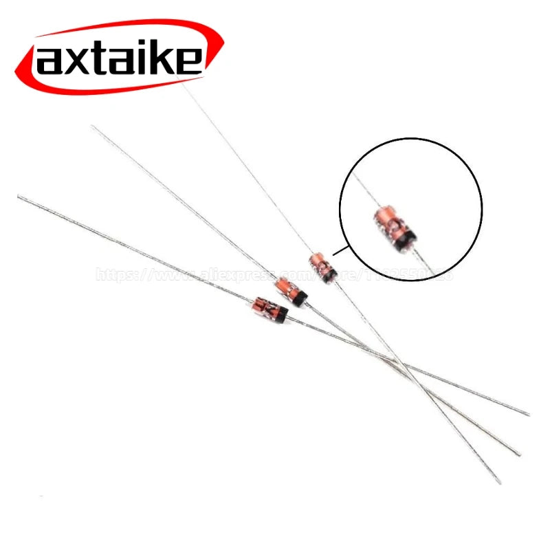 50PCS 1W Zener Diode 3.3V-100V 5.1V 12V 18V 24V 33V 3.9V 6.2V DO-41 Package, Voltage Regulator Diodes for Circuit Protection