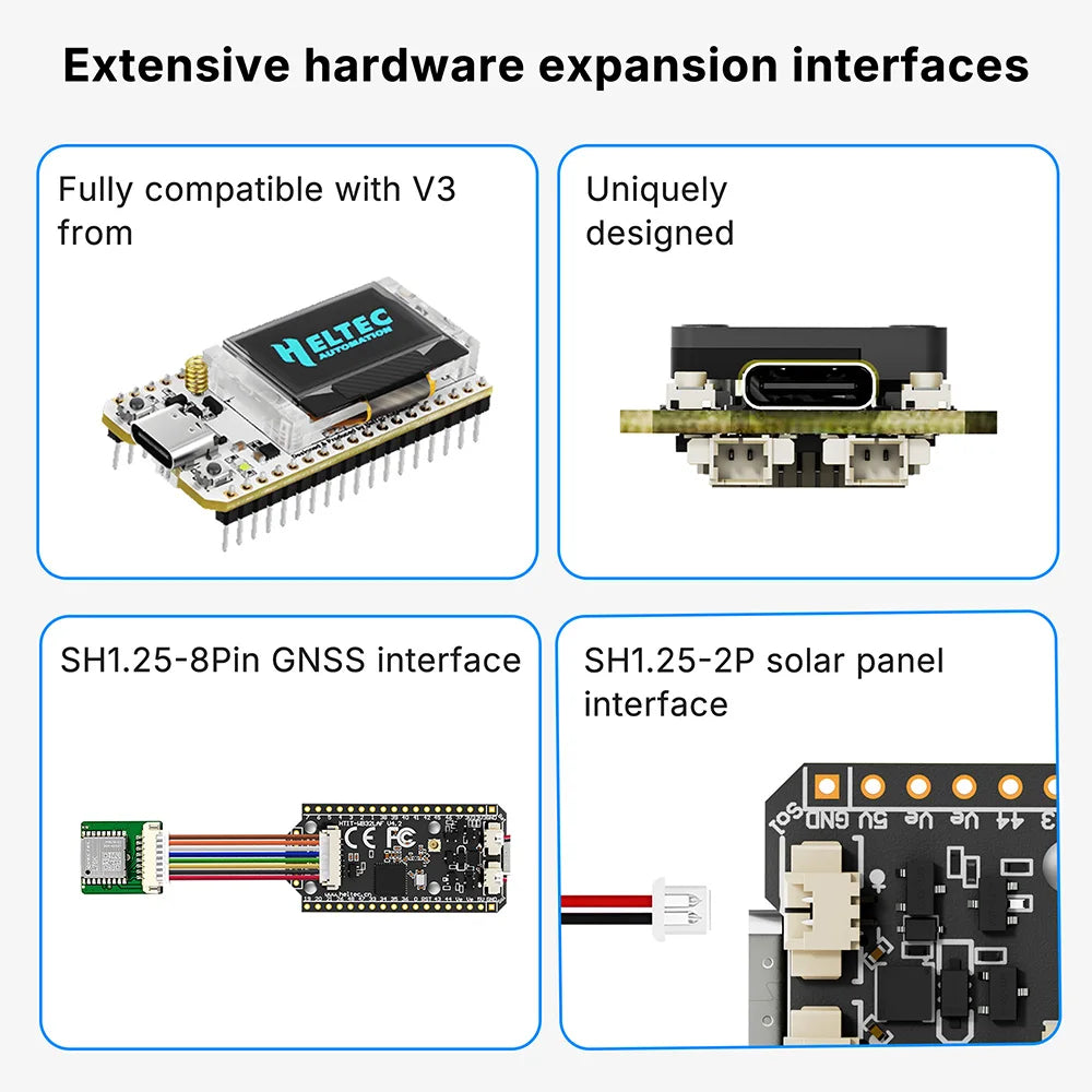 2PCS ﻿Meshtastic Heltec LoRa 32 V4 ESP32 SX1262 GPS 0.96 inch OLED Solar Powered Dev-Board Mesh WiFi LoRa BLE For Arduino IoT