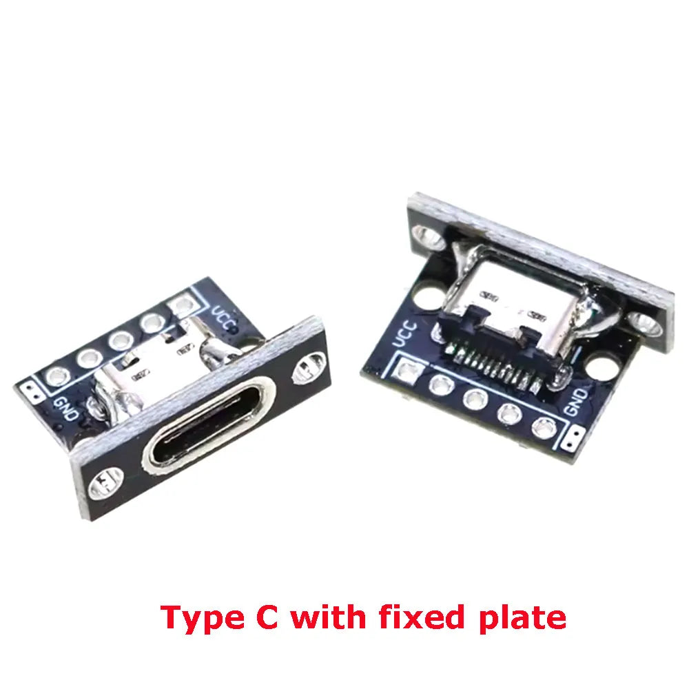 USB 3.1 Female Socket with PCB Board Connector Type C Female Male Head Connector Adapter Breakout Test Board 180 Degree Vertical