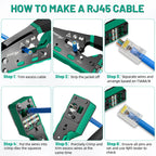 ZOERAX RJ45 CAT6 CAT5E Pass Through Crimp Tool Network Crimping Tool For Cat5 Cat5e Cat6 8P8C Connector with Spare blade