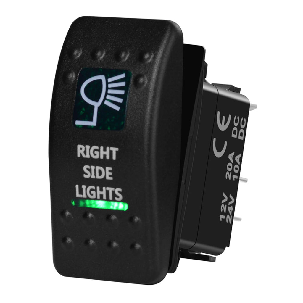 12V/24V Marine Rocker Switch Green LED SPST ON-OFF & DPDT ON-OFF-ON Momentary Toggle for 4x4 Off-Road RZR ATV ARB Carling Style