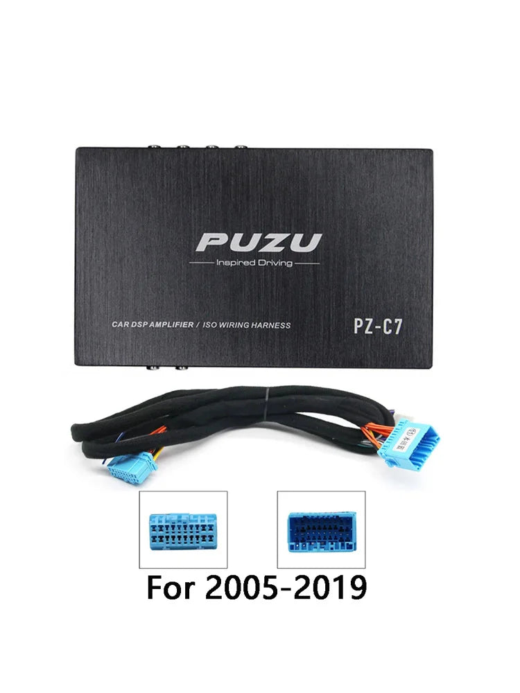 PUZU PZ-C7 Wiring Harness 4X150W Car DSP Amplifier Car Radio Sound Upgrade Digital Audio Signal Processor For Suzuki 2005-2019