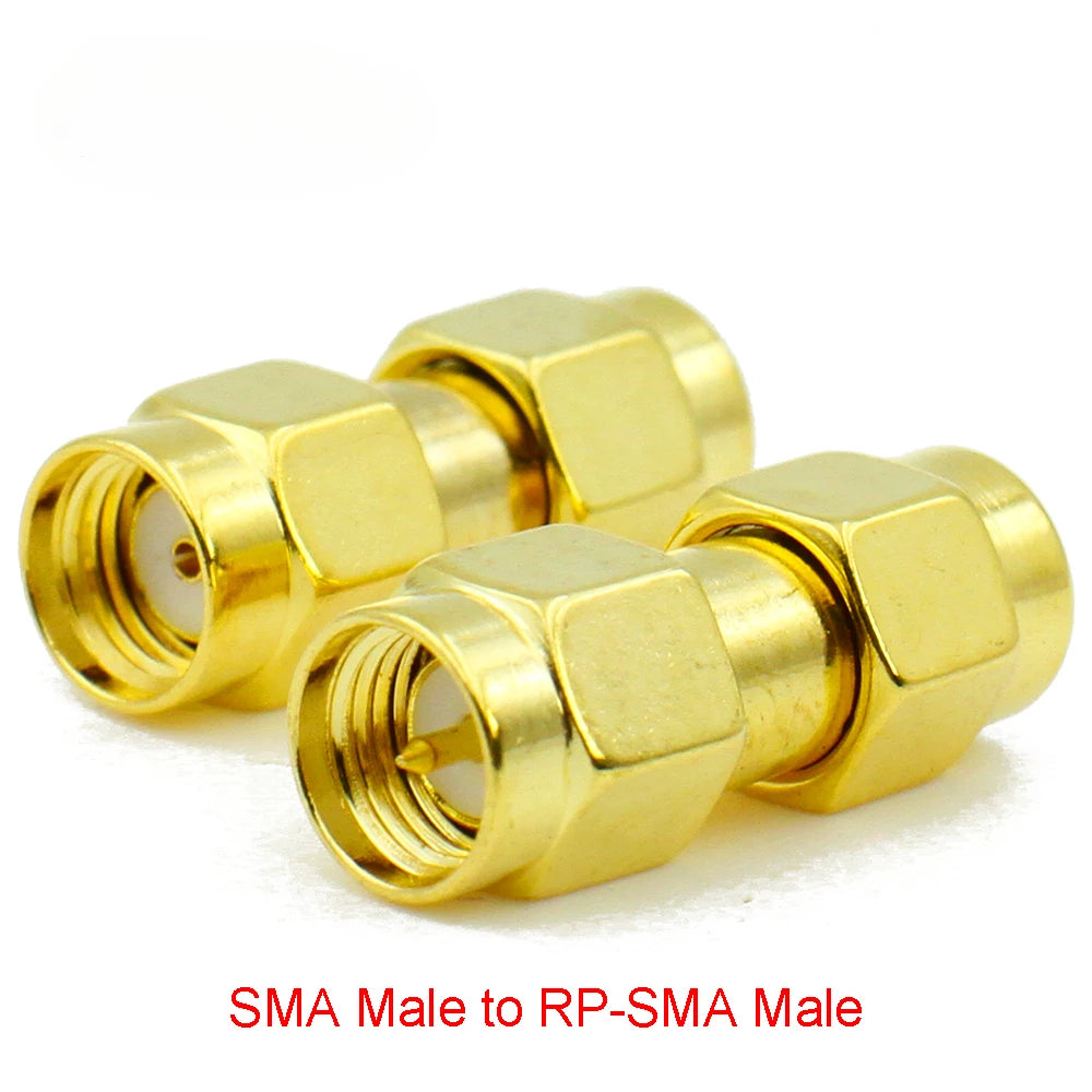 Connector SMA to SMA/ RP-SMA to SMA / RPSMA Male Plug & Female Jack Slide-on Straight RF Coax Adapter Connector for WIFI Antenna
