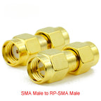 Connector SMA to SMA/ RP-SMA to SMA / RPSMA Male Plug & Female Jack Slide-on Straight RF Coax Adapter Connector for WIFI Antenna