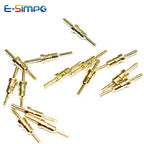 300pcs Dim0.46-0.6mm Round Hole 2.54MM Pin Header Male Gold-Plated Socket 0.8U/1U Without Plastic Needle Length 11.96mm