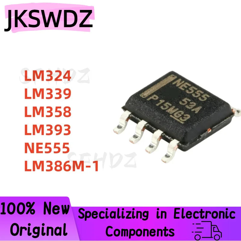 50PCS LM358 LM393 LM339 LM324 NE555 SMD LM358DR LM324DR LM339DR LM393DR NE555DR LM386 LM386M-1 SOP Amplifier Circuit New IC Chip