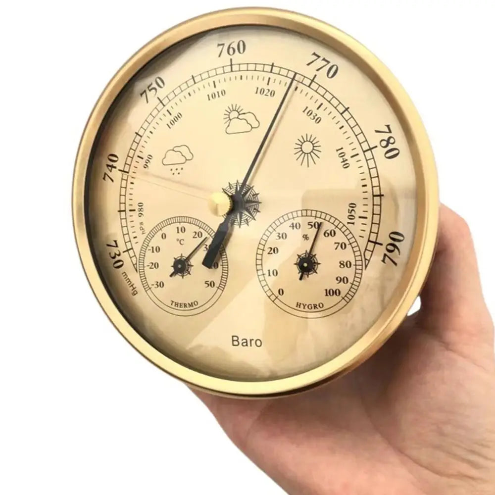 3 In 1 Wall Mounted Household Barometer Thermometer Hygrometer Weather Station Hanging Pressure hPa Gauge Air Weather Instrument