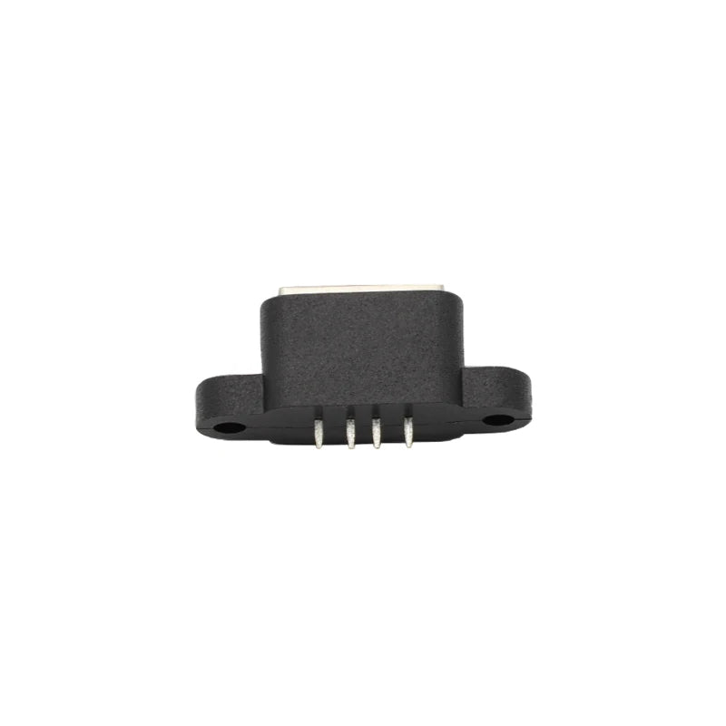 5pcs Black USB 2.0 Female Socket 4Pin Connector with Screw Hole USB A Interface Port 180 Degree Waterproof Female Socket