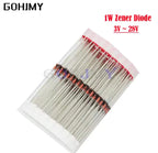 100pcs 1W Zener diode DO-41 3V 3V3 3V6 3V9 4V7 5V1 5V6 6V2 6V8 7V5 8V2 9V1 10V 11V 12V 13V 15V 16V 18V 20V 28V 1N4742A 1N4728A