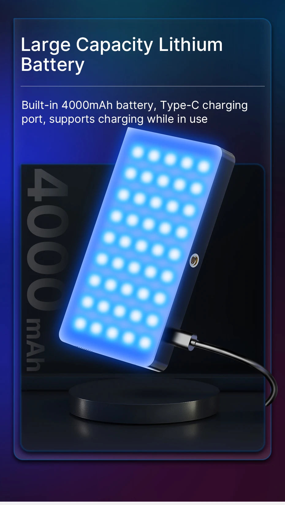 Ulanzi VL120 Full Color RGB Video Light 2500K-9000K LED Photography Lighting Dimmable Camera Light Live Vlog Fill Light