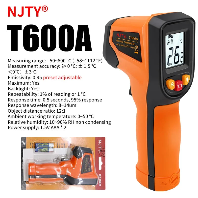 Digital Infrared Thermometer Non-Contact Temperature Gun LCD Backlight Temperature Meter For Industrial Kitchen Outdoor