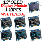 1-10PCS 1.3" OLED Display Module White/Blue Color Drive Chip SH1106 128X64 1.3 inch OLED LCD LED IIC I2C Communicate