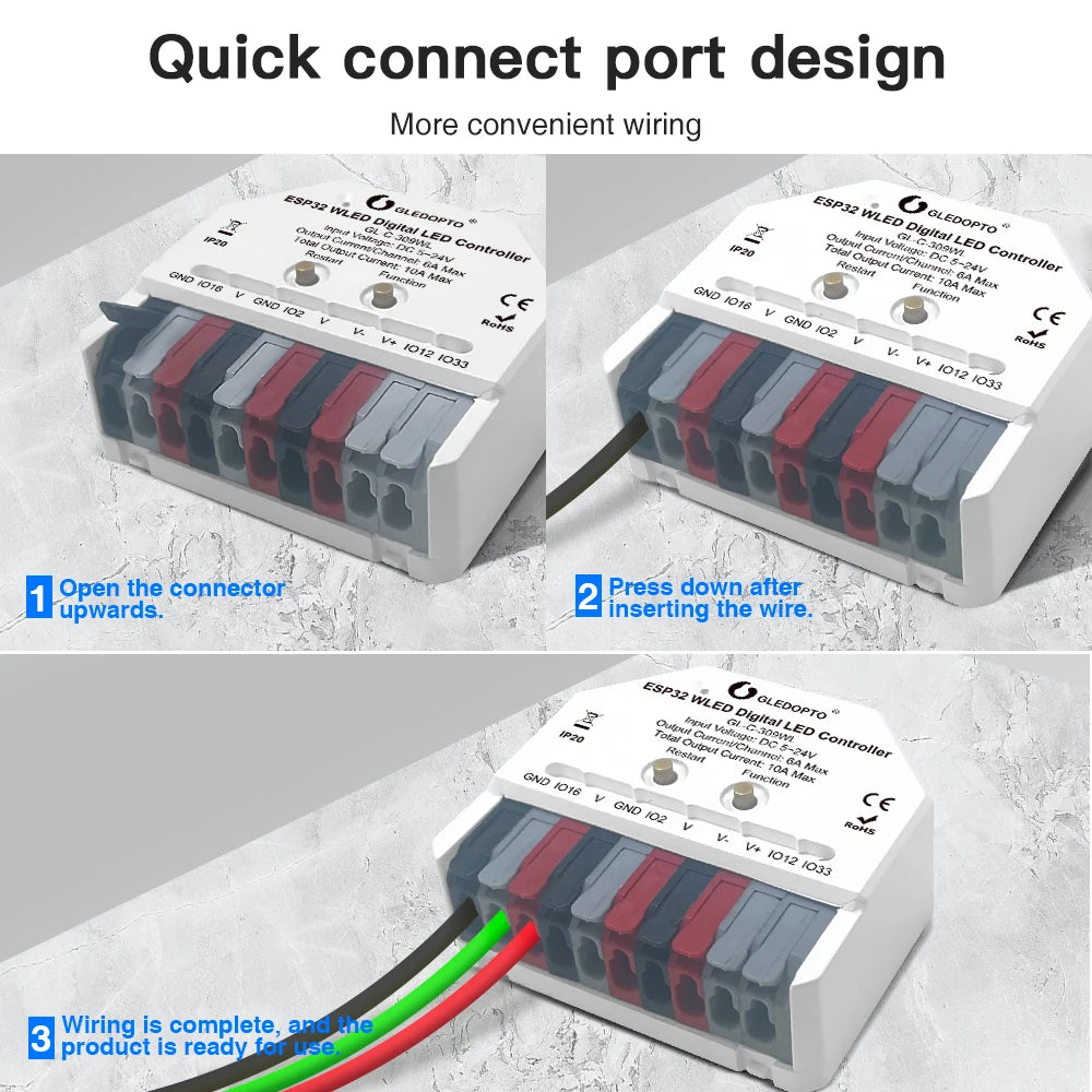 GLEDOPTO ESP32 Ultra Mini WLED LED Controller DIY Dynamic Lighting Digital WS2811 WS2812 SK6812 TM1814 WS2813 WS2815 Strip Light